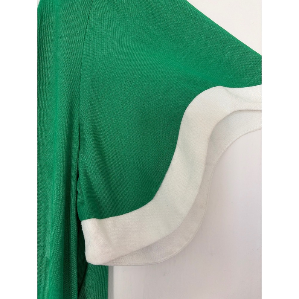 Sugarlips Shift Dress Womens S Kelly Green NWT Scallop Trim Square Neck Pockets - Picture 2 of 10